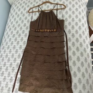 Adrianna Papell Brown Mini Dress with Chic Design